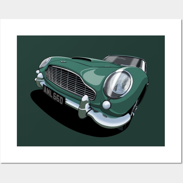 1966 Aston Martin DB5 in green Wall Art by candcretro